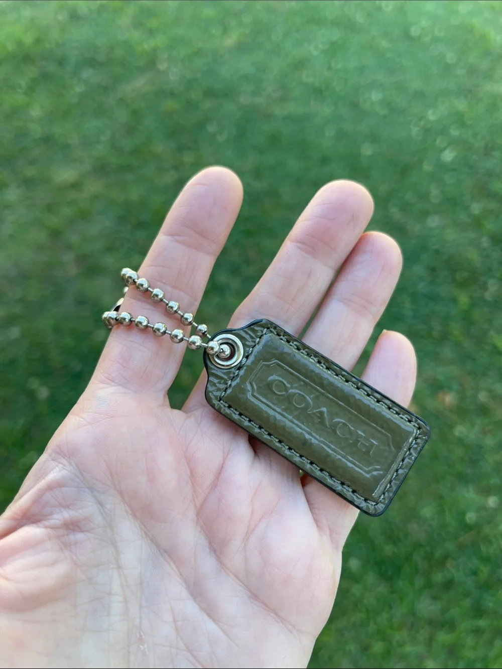 Coach Army Green - Olive ? Patent Leather Hangtag - Replacement Part